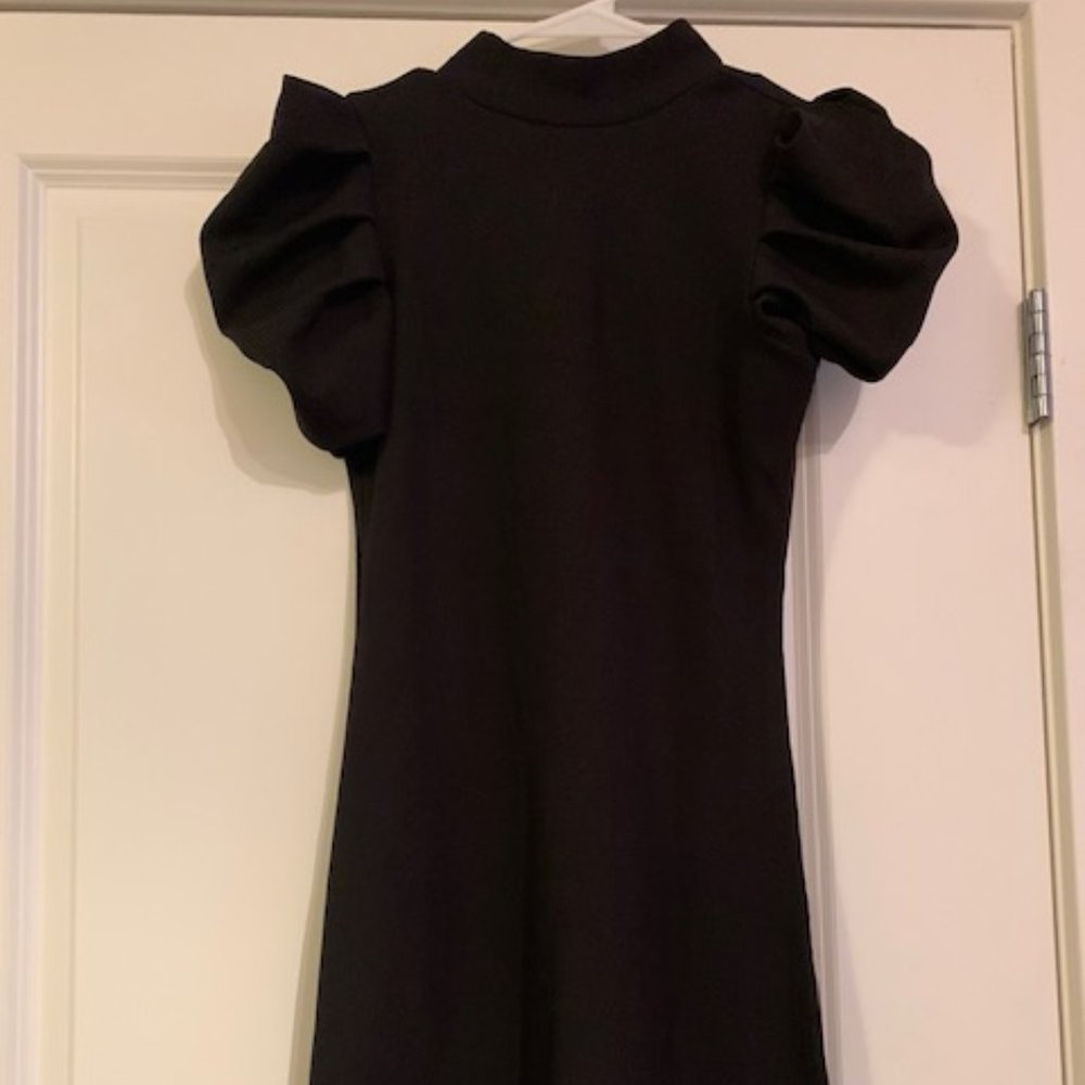 Puff Sleeve Black Dress